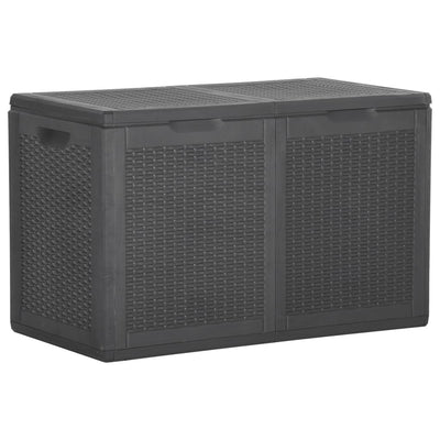 Garden Storage Box 180L Black PP Rattan