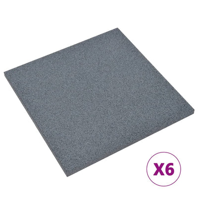 Fall Protection Tiles 6 pcs Rubber 50x50x3 cm Grey