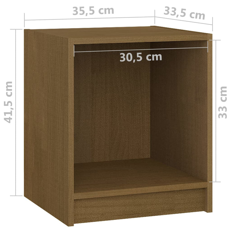 Bedside Cabinets 2 pcs Honey Brown 35.5x33.5x41.5 cm Solid Pinewood