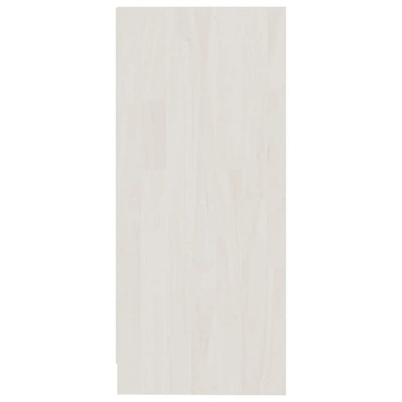 Side Cabinet White 35.5x33.5x76 cm Solid Pinewood