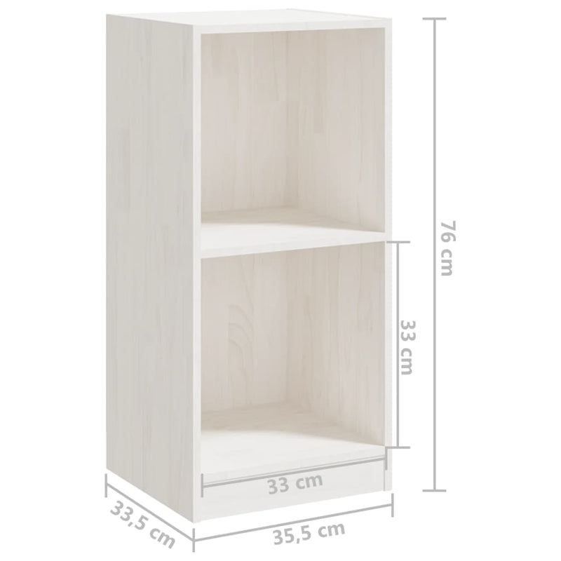 Side Cabinet White 35.5x33.5x76 cm Solid Pinewood