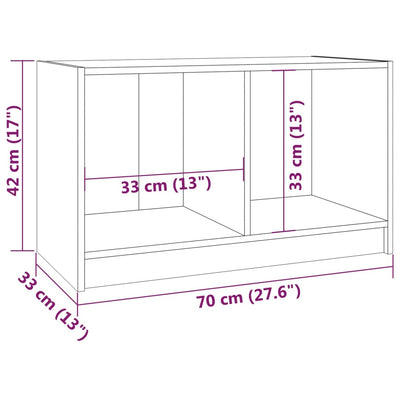 TV Cabinet Honey Brown 70x33x42 cm Solid Pinewood