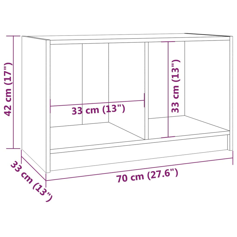 TV Cabinet Honey Brown 70x33x42 cm Solid Pinewood