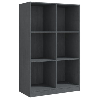 Book Cabinet Grey 70x33x110 cm Solid Pinewood