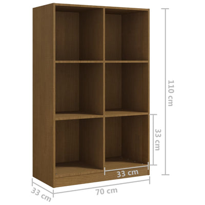 Book Cabinet Honey Brown 70x33x110 cm Solid Pinewood