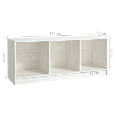 TV Cabinet White 104x33x41 cm Solid Pinewood