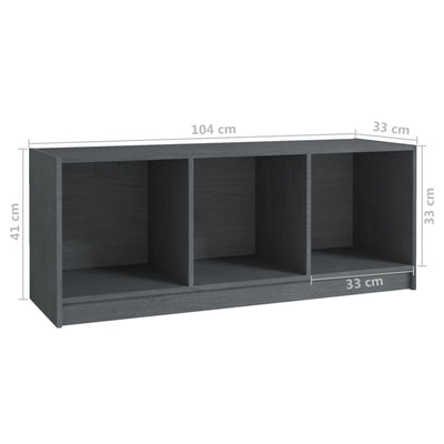 TV Cabinet Grey 104x33x41 cm Solid Pinewood