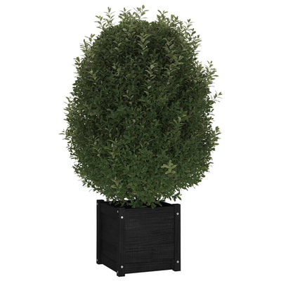 Garden Planter Black 40x40x40 cm Solid Pinewood