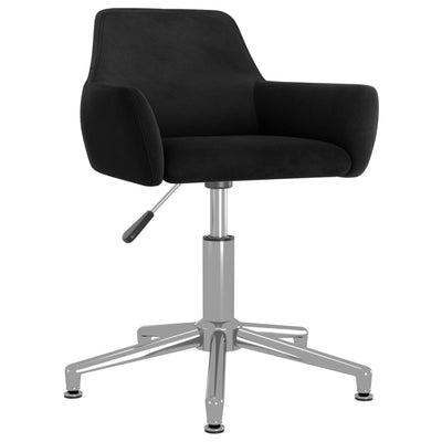 Swivel Office Chair Black Velvet