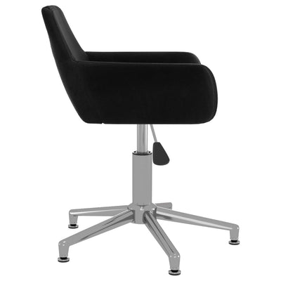 Swivel Office Chair Black Velvet