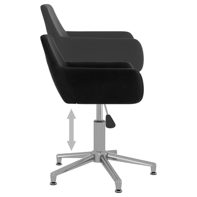 Swivel Office Chair Black Velvet