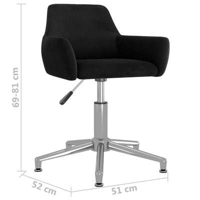 Swivel Office Chair Black Velvet