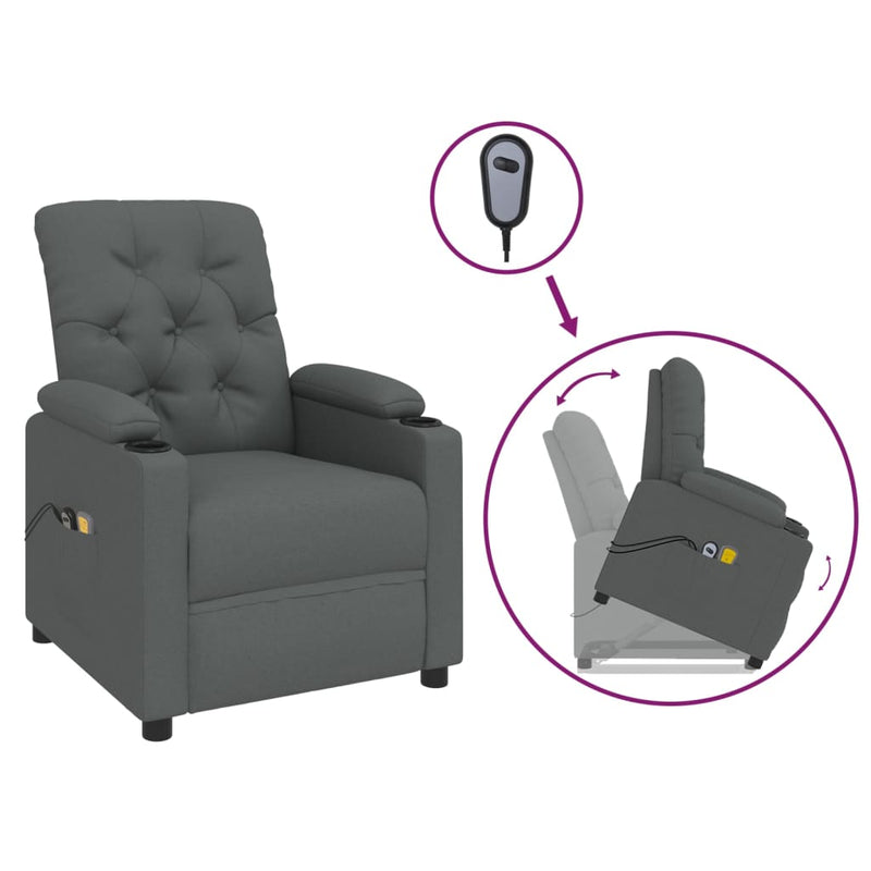 Stand up Massage Chair Dark Grey Fabric