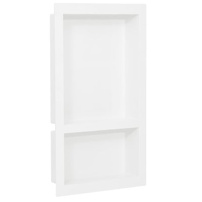 Shower Niche with 2 Compartments High Gloss White 41x69x9 cm