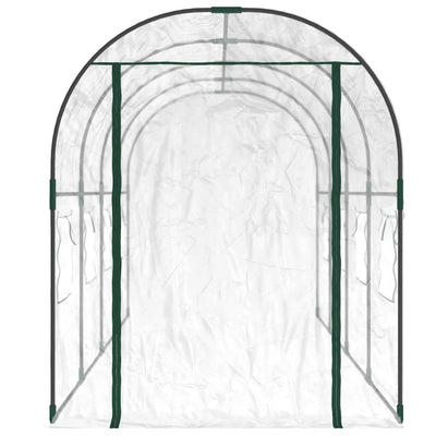 Greenhouse Transparent 160x400x190 cm PVC&Powder-coated Steel