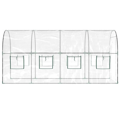 Greenhouse Transparent 160x400x190 cm PVC&Powder-coated Steel