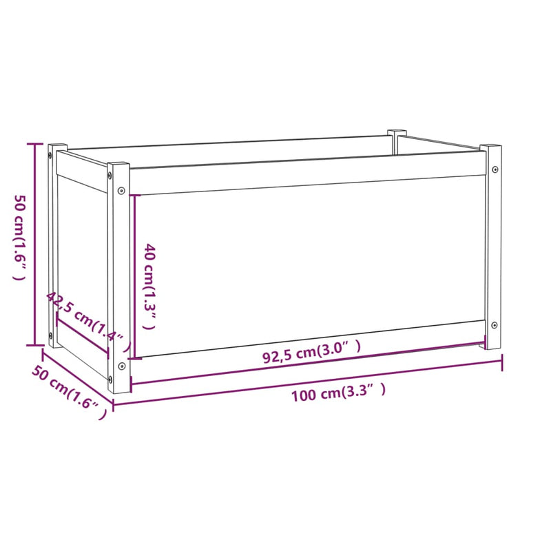 Garden Planter Honey Brown 100x50x50 cm Solid Pinewood