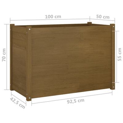 Garden Planter Honey Brown 100x50x70 cm Solid Pinewood