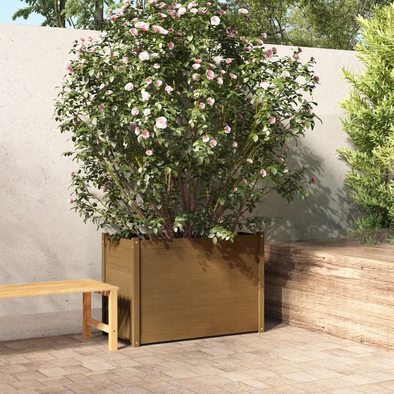 Garden Planter Honey Brown 100x50x70 cm Solid Pinewood