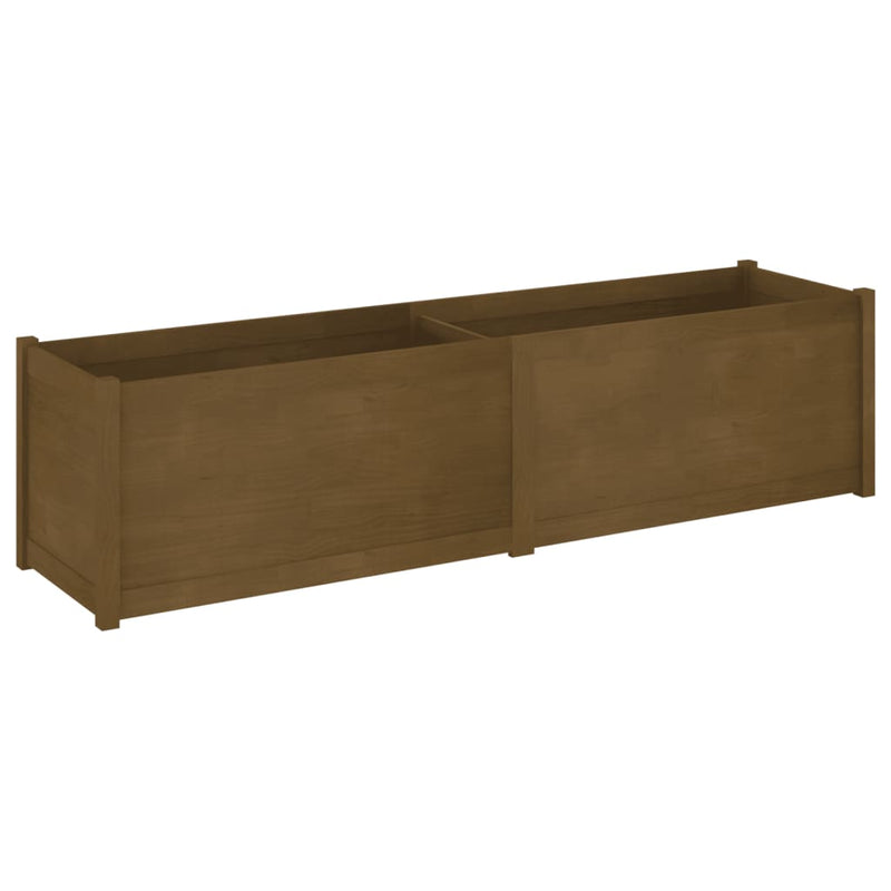 Garden Planter Honey Brown 200x50x50 cm Solid Wood Pine