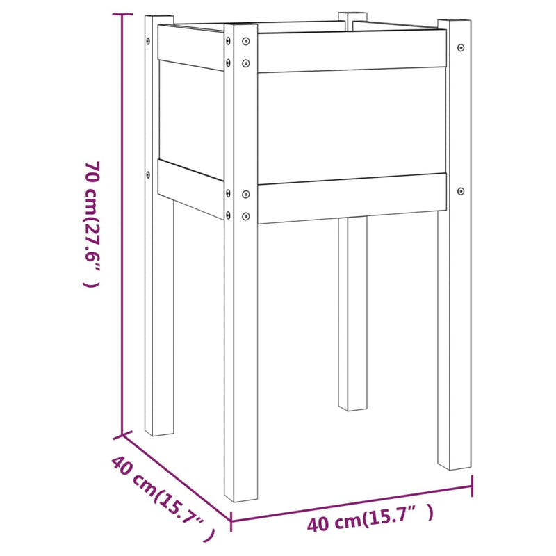 Garden Planter 40x40x70 cm Solid Pinewood