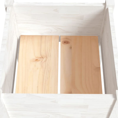 Garden Planter White 40x40x70 cm Solid Pinewood