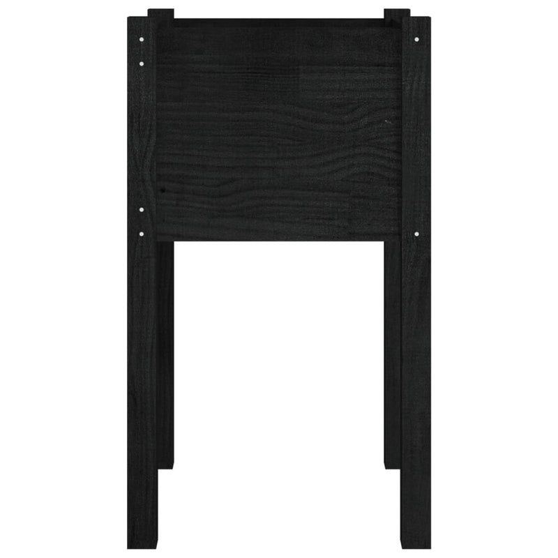 Garden Planter Black 40x40x70 cm Solid Pinewood