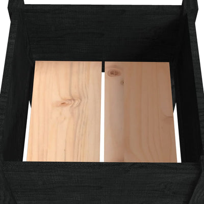 Garden Planter Black 40x40x70 cm Solid Pinewood