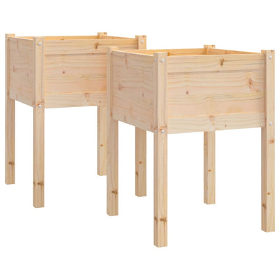 Garden Planters 2 pcs 50x50x70 cm Solid Pinewood