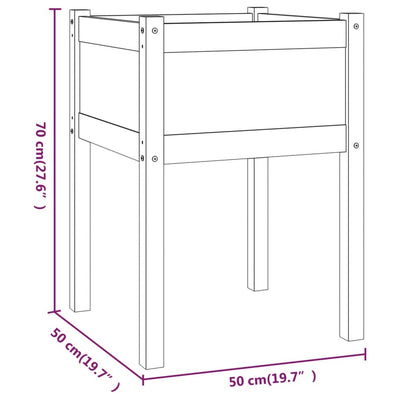 Garden Planters 2 pcs 50x50x70 cm Solid Pinewood