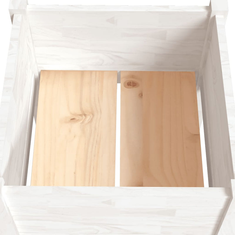 Garden Planters 2 pcs White 50x50x70 cm Solid Pinewood