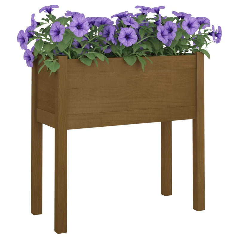 Garden Planter Honey Brown 70x31x70 cm Solid Pinewood