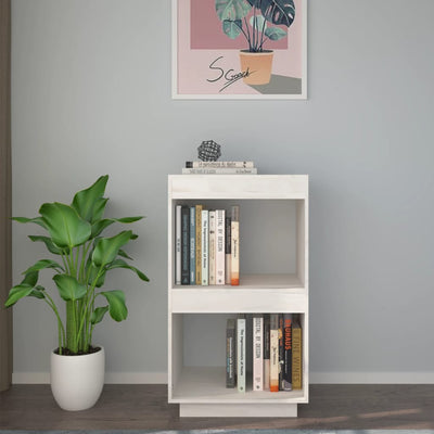 Book Cabinet White 40x35x71 cm Solid Pinewood