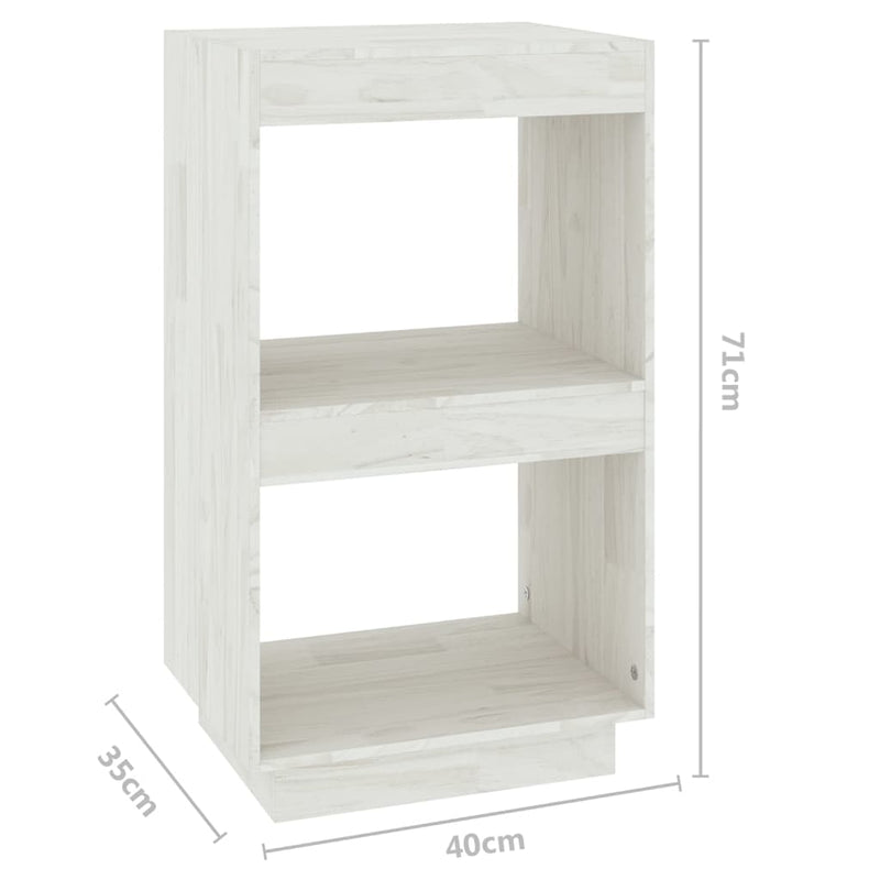 Book Cabinet White 40x35x71 cm Solid Pinewood