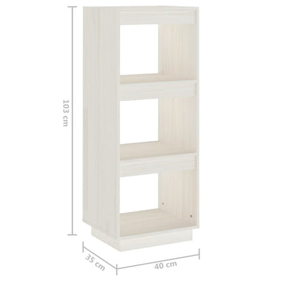 Book Cabinet/Room Divider White 40x35x103 cm Solid Pinewood