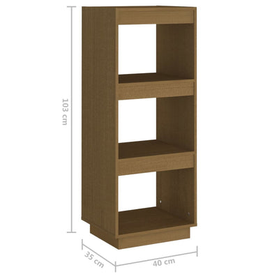 Book Cabinet/Room Divider Honey Brown Solid Pinewood