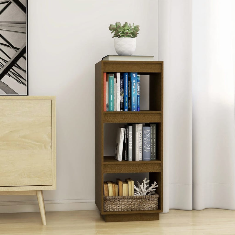 Book Cabinet/Room Divider Honey Brown Solid Pinewood