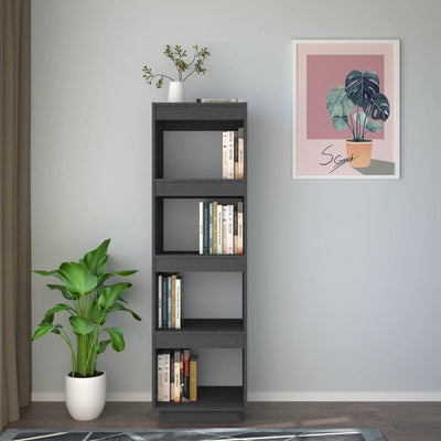 Book Cabinet/Room Divider Grey 40x35x135 cm Solid Pinewood