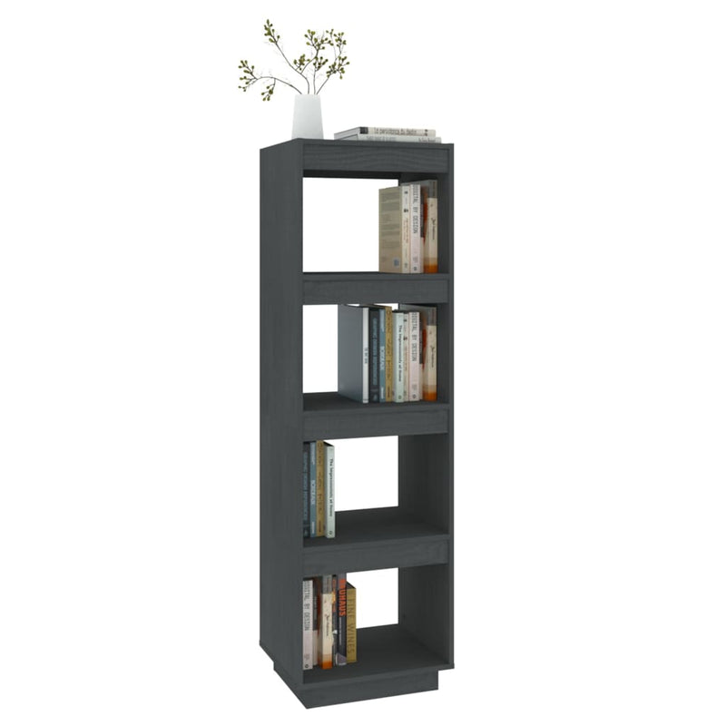 Book Cabinet/Room Divider Grey 40x35x135 cm Solid Pinewood