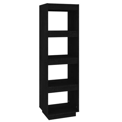 Book Cabinet/Room Divider Black 40x35x135 cm Solid Pinewood