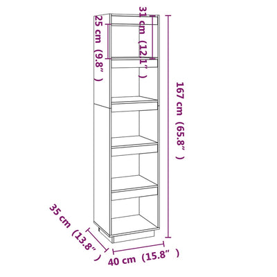 Book Cabinet/Room Divider 40x35x167 cm Solid Pinewood