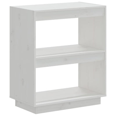 Book Cabinet White 60x35x71 cm Solid Wood Pine