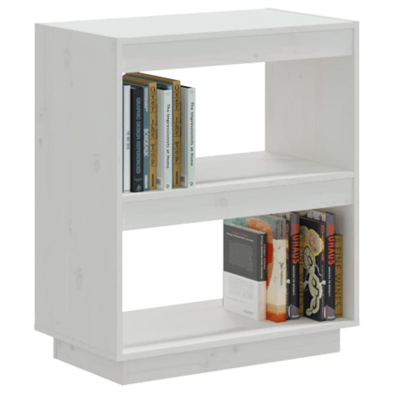 Book Cabinet White 60x35x71 cm Solid Wood Pine