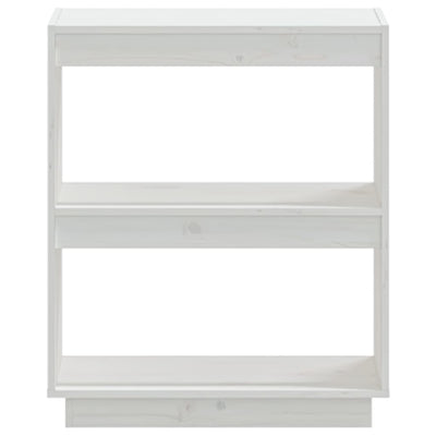 Book Cabinet White 60x35x71 cm Solid Wood Pine