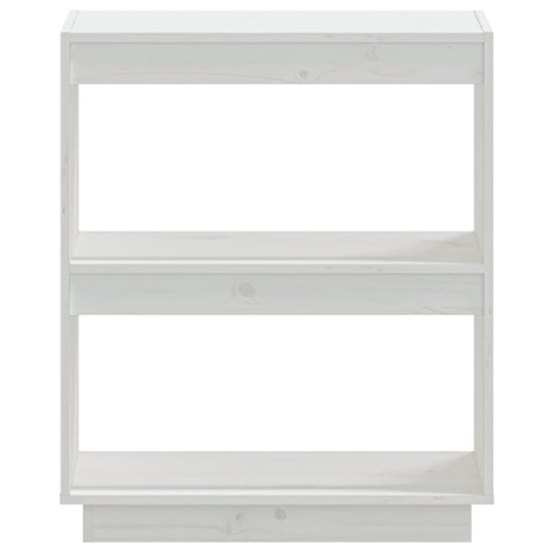 Book Cabinet White 60x35x71 cm Solid Wood Pine