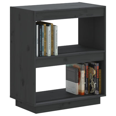 Book Cabinet Grey 60x35x71 cm Solid Wood Pine