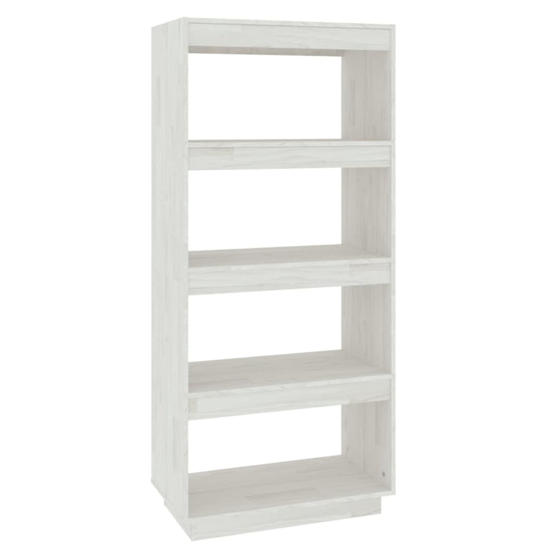 Book Cabinet/Room Divider White 60x35x135 cm Solid Pinewood