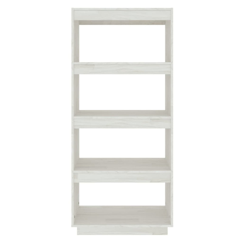 Book Cabinet/Room Divider White 60x35x135 cm Solid Pinewood