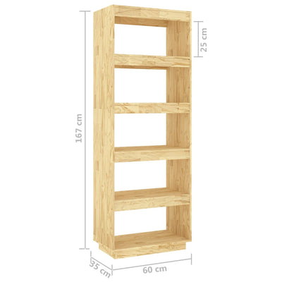 Book Cabinet/Room Divider 60x35x167 cm Solid Pinewood