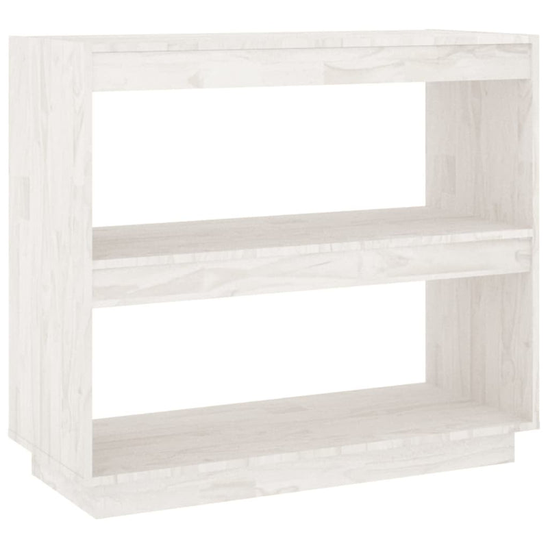 Book Cabinet White 80x35x71 cm Solid Pinewood